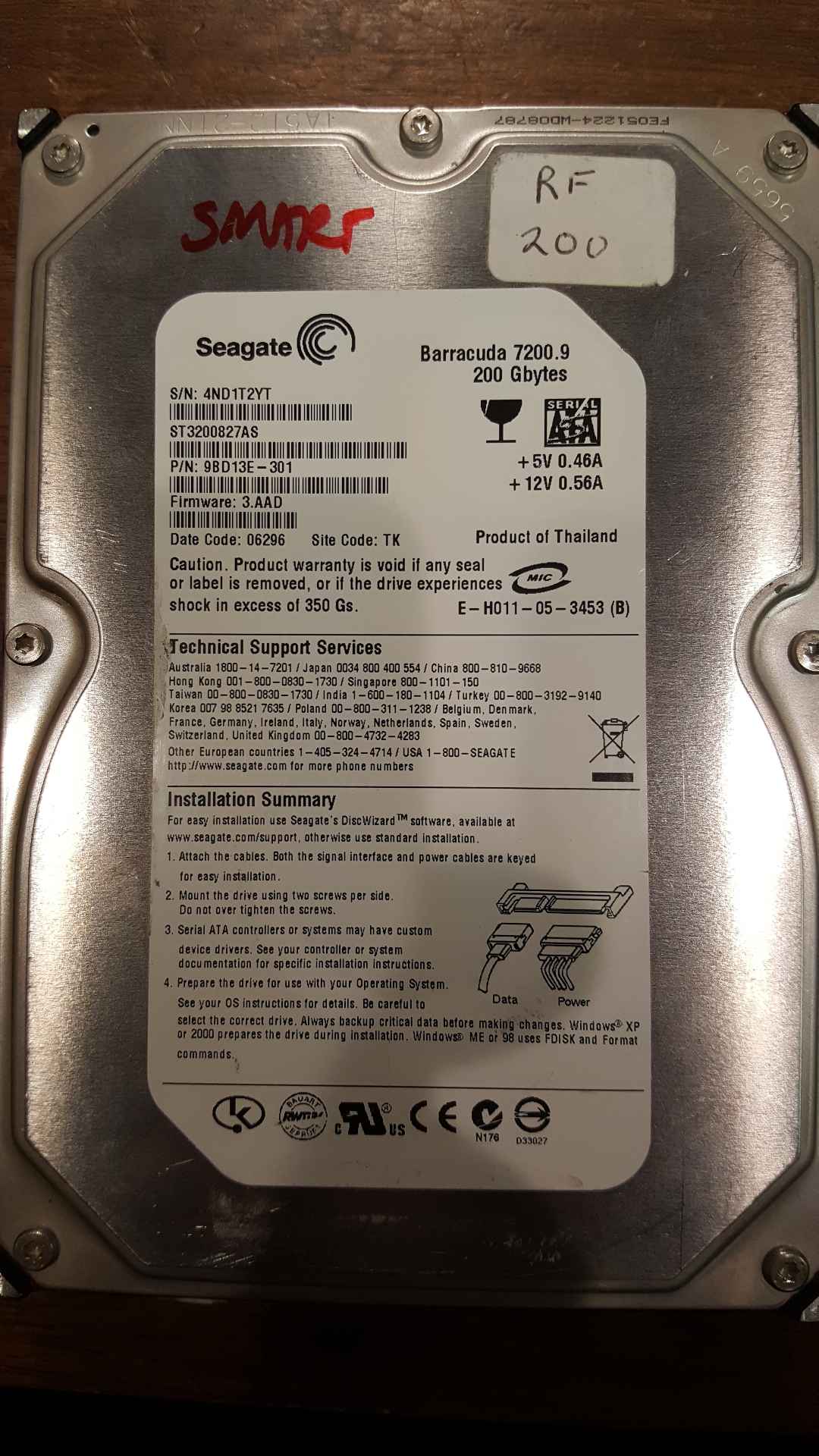 ST3200827AS Seagate - HDD donor, 4ND1T2YT - 50 USD | HDDStockRoom.com