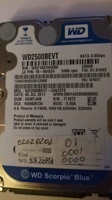 WD2500BEVT-24A23T0