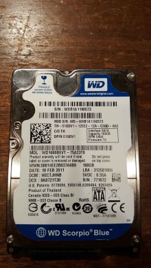 WD1600BEVT-75A23T0